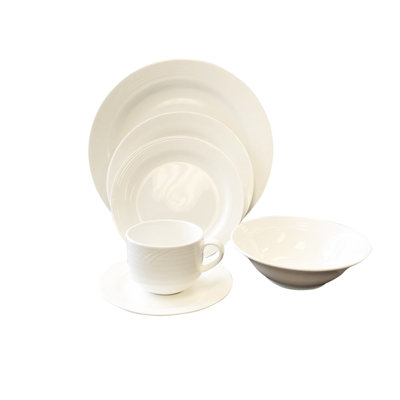 Couvert individuel en porcelaine 6 pièces Polar, service pour 1