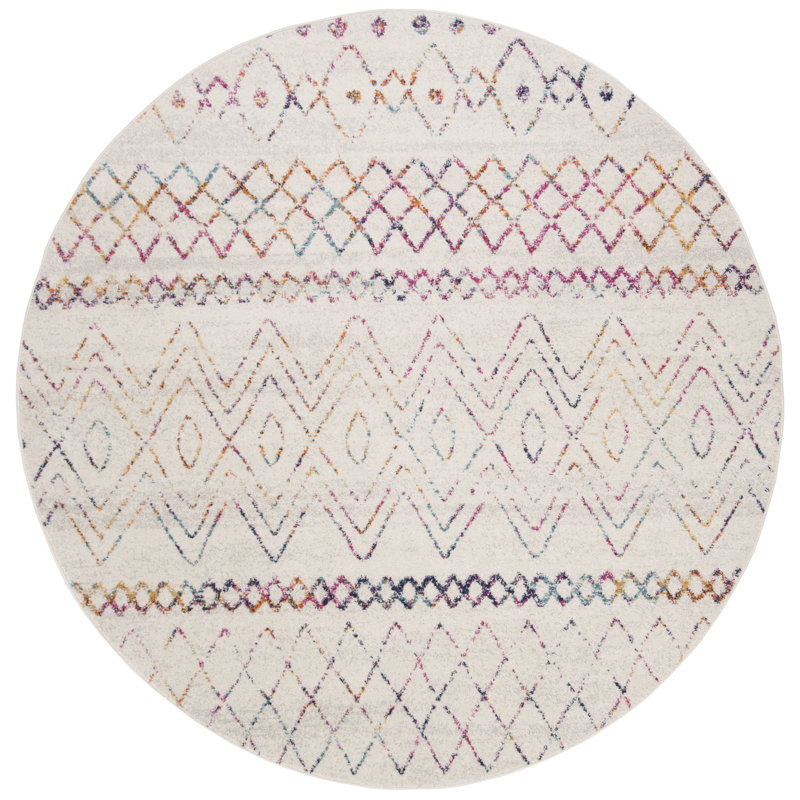 Desma Power Loom Ivory Rug, Round 201 cm