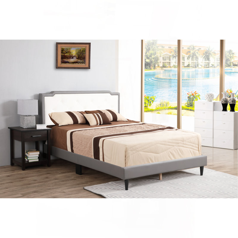 Charming Light Grey Queen Bed For Your Space