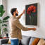 Single Carnation in Bloom Botanical - Wrapped Canvas-941816289-941816288