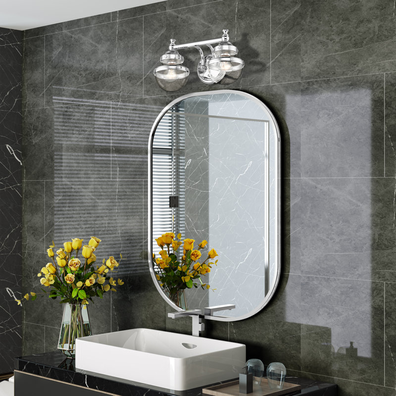 Éclairage pour salle de bain 2 lumières à intensité variable Liverman, Chrome poli
