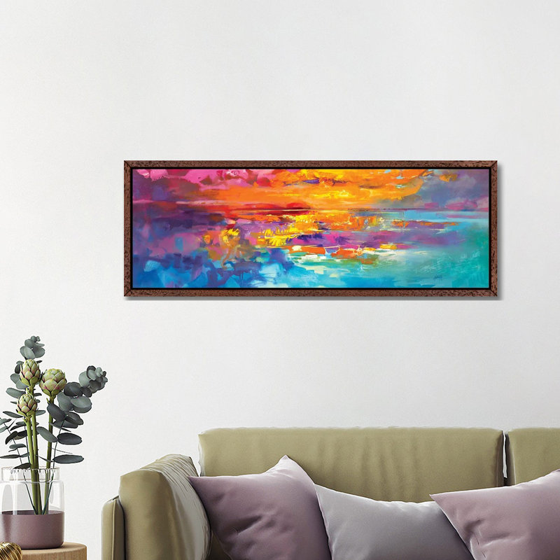 Spectrum Sunrise by Scott Naismith - Panoramic Print on Canvas, 121.92 cm H x 40.64 cm W, Classic Brown Wood Floater Framed
