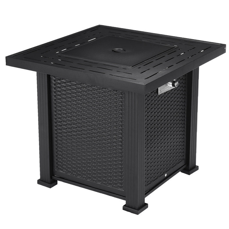 Newton Square Iron Propane Smokeless Fire Pit Table