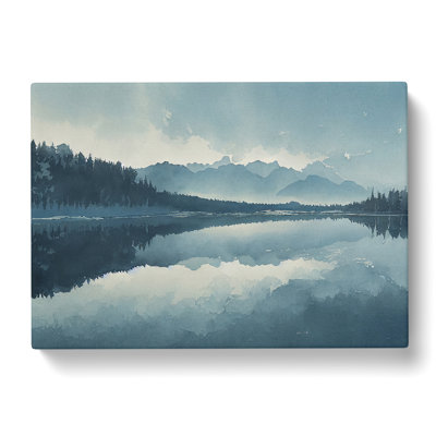 Watercolour Forest Lake Vol.5 - Wrapped Canvas Painting