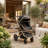 Convertible Baby Stroller for Travel, Folding High Landscape Infant Carriage,Black-125304458