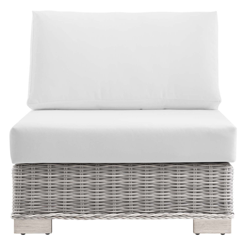 Chaise sans accoudoirs en rotin pour l'extérieur Conway, Blanc