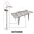 47" Expandable To 63" Inch MDF Square White Marble Patterned Dining Table, Modern Industrial Kitchen And Dining Table, Equipped With Tapered Black Metal Legs