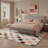 Mosaic Modern Machine Washable Beige Indoor Area Rug with Non-Slip Backing-128992467