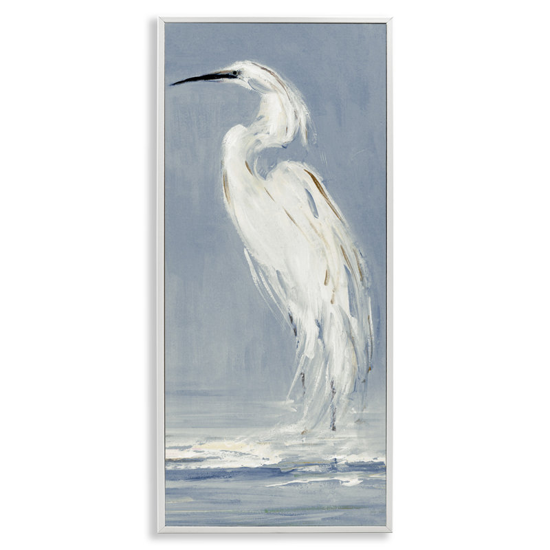 «Aigrette calme face à la gauche», estampe numérique de Sally Swatland, H 24 po x l 10 po