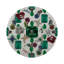 Jewel Box Emeralds Vegan Leather Round Beaded Placemat