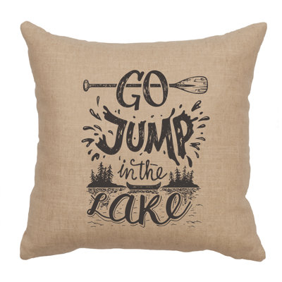 Coussin Wooded River Image - Jump in Lake - Lin naturel