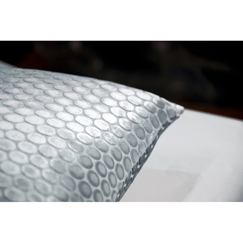 Dots Square Velvet Pillow Cover & Insert, Ice, 18"H x 18"W
