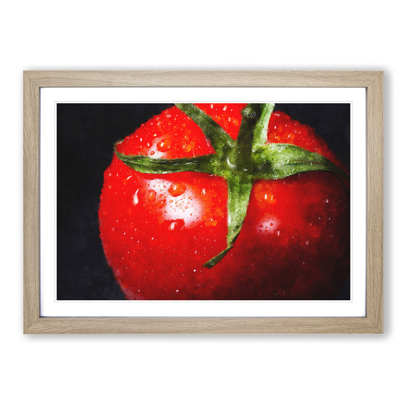 Red Tomatoes - Picture Frame Painting Print, Oak Framed, 45cm H x 63cm W x 2cm D