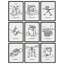 Art mural encadré, ensemble de galerie, collage, nettoyage, nettoyage, tableau de personnes, typographie, art moderne industriel noir et blanc pour chambre à coucher, salon, bureau - 11 po x 14 po x 9 po Naturel-116742335-116742334