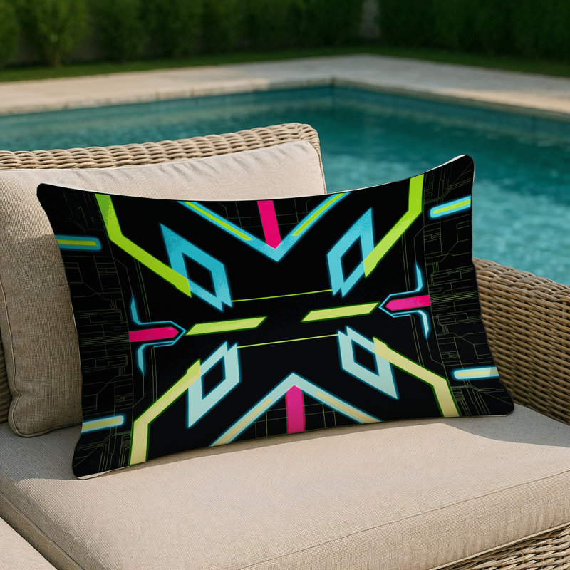 Electro Current Indoor And Outdoor Throw Pillow, Rectangle 18"H x 25"W