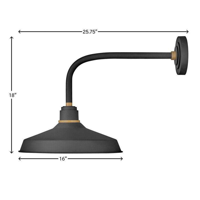 Foundry Wall Mount Outdoor Barn Light, Textured Black, 18" H x 16" W x 25.75" D