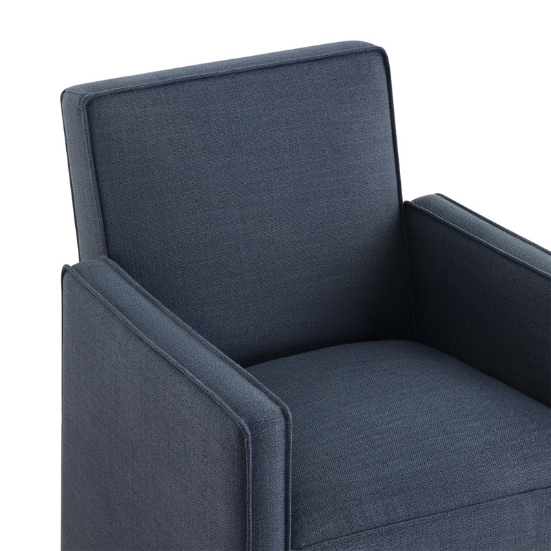 Ensemble de 2 fauteuils à roulettes Henley, Lin indigo Effie