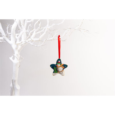 2.5 cm Handmade Fabric Astrology & Stars Snowmen Holiday Shaped Ornament