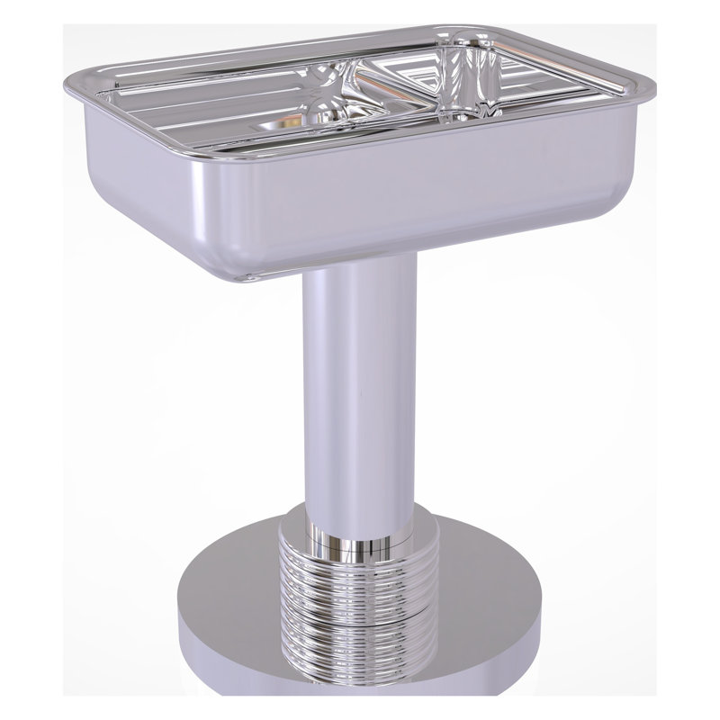 Porte-savon Phyle Vanity Top Groovy Accents, noir mat, Polished Chrome