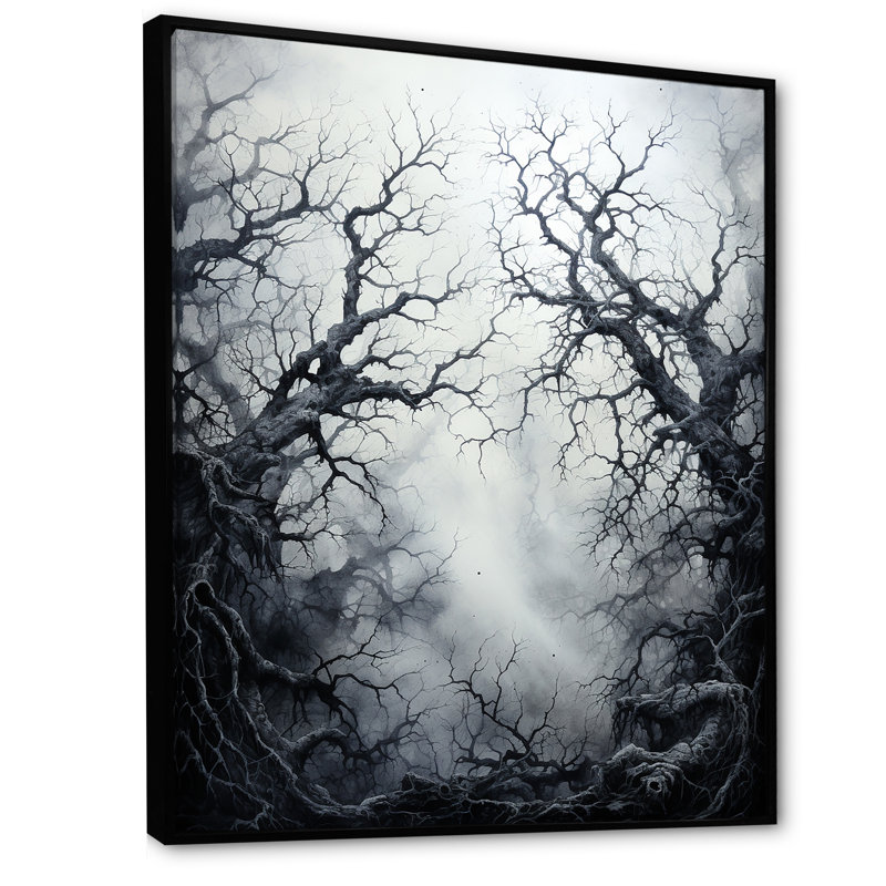 Paysage, art mural sur toile, Cadre flottant noir, H 32 po x l 16 po x P 1 po