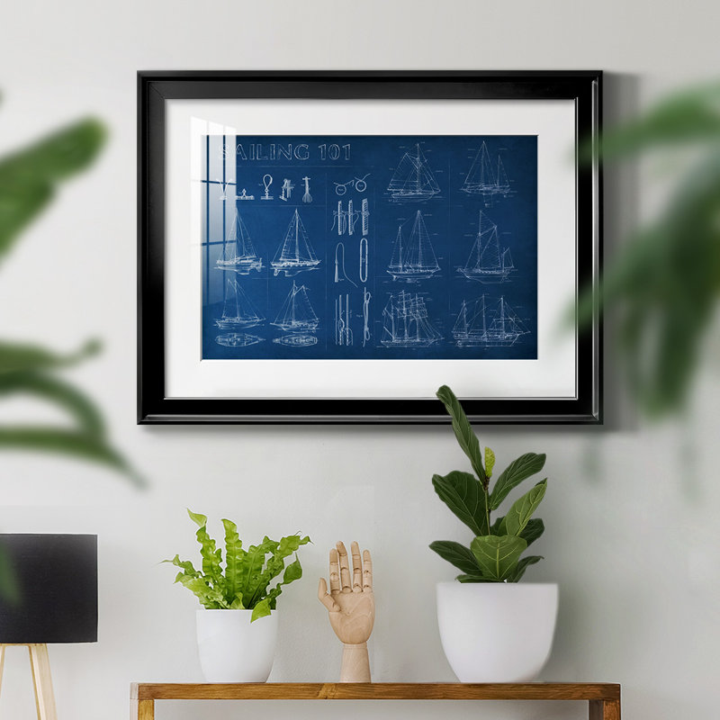 Infographie de la voile - reproduction de cadre photo, Noir, L 30,5 po x H 22,5 po