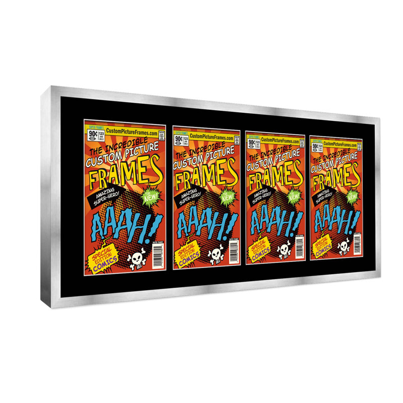 Wood Picture Frame with Mat, Silver/Black, 6.875" x 10.5"