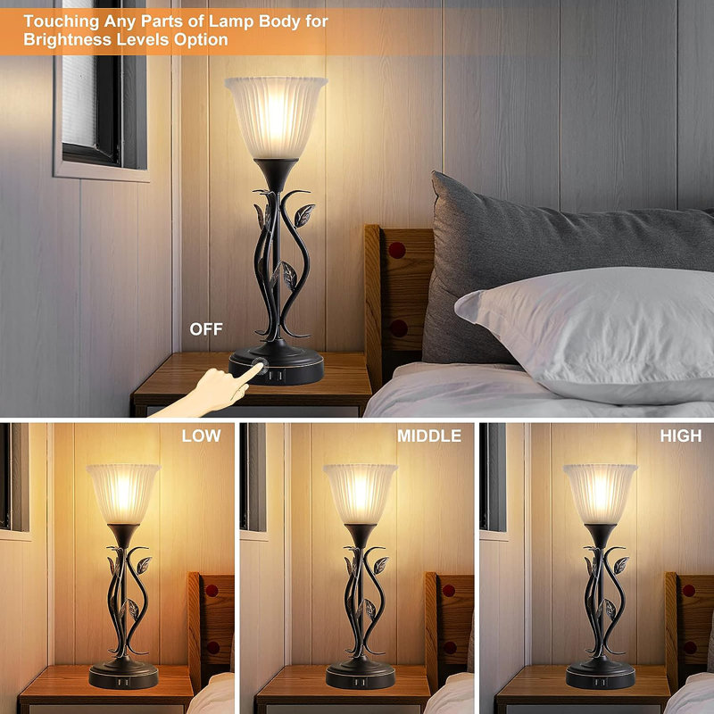 Florestan Metal USB Torchiere Lamp