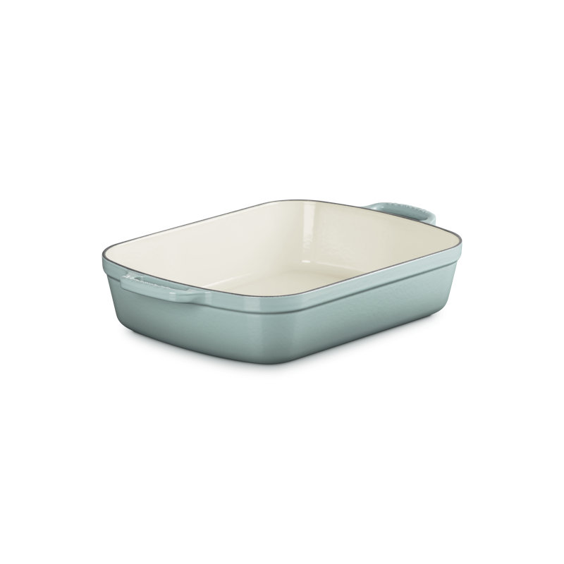 Le Creuset Signature Cast Iron Rectangular Roaster, 5.25Qt., Artichaut, Sea Salt