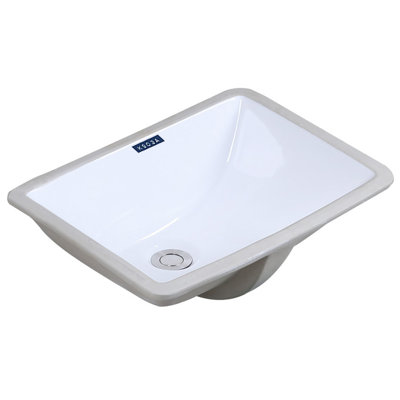 Ceramic Rectangular Undermount Bathroom Sink with Overflow
