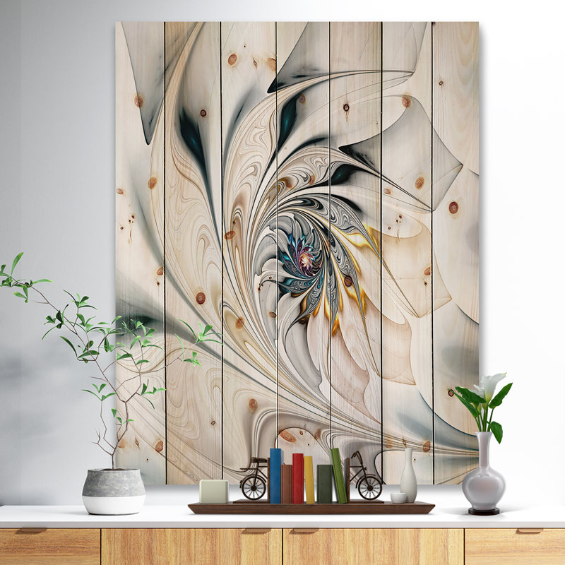Art floral en verre coloré blanc - grande toile murale d'art floral, H 20 po x l 12 po, Argent, Impression encadrée