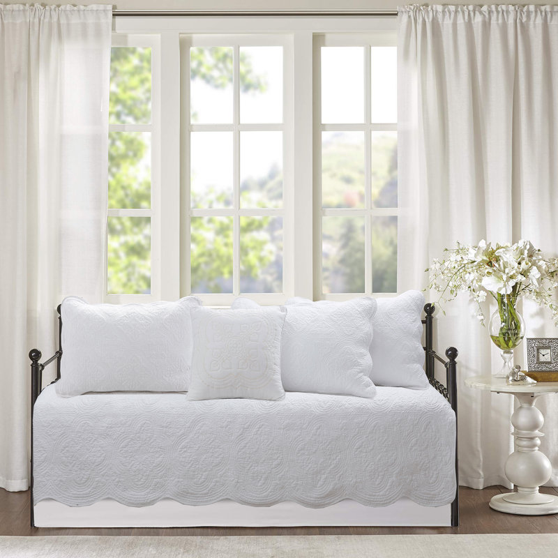 Ensemble réversible standard Terin, Blanc, Lit de jour et trois taies décoratives standard