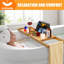Style 01 Plateau de baignoire extensible en bambou, organisateur de baignoire réglable avec support pour tablette, emplacement pour verre à vin et support pour téléphone pour une détente spa à domicile
