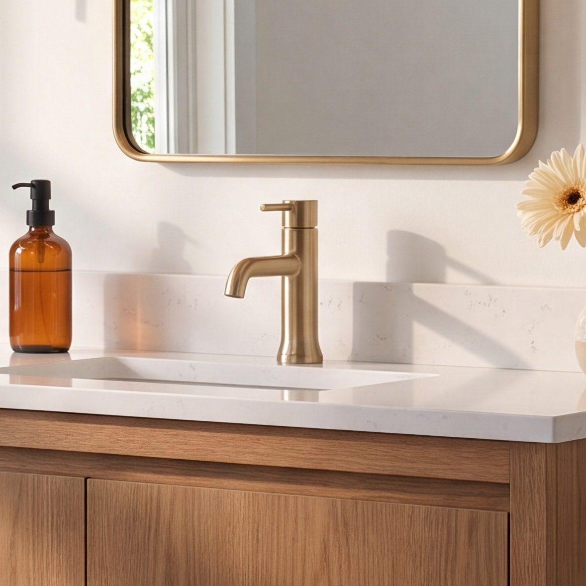 Trinsic Single-Handle Bathroom Faucet with Drain, Brilliance Champagne Bronze