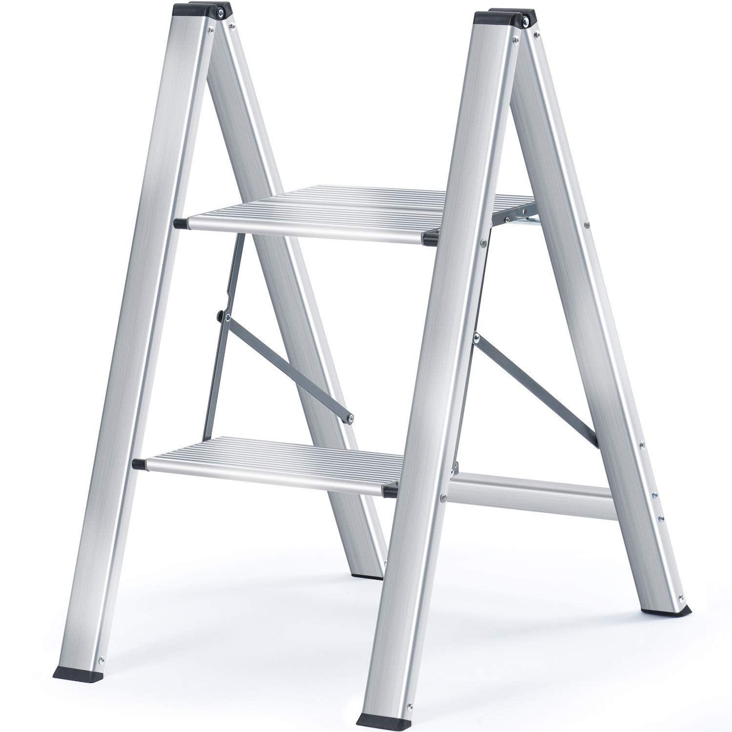 WFX Utility 2- Step Aluminum Lightweight Folding Small Step Ladder ...