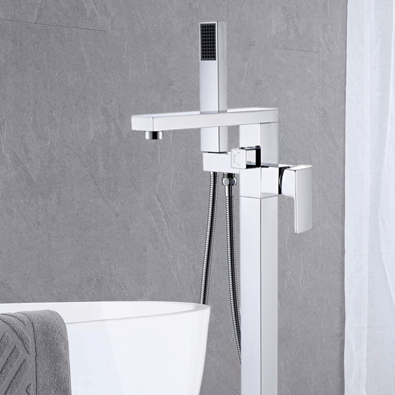 Freestanding Tub Filler with Diverter, Chrome