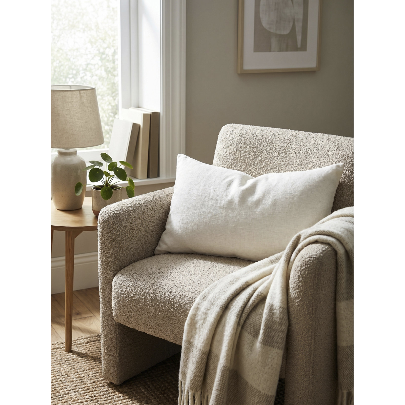 Lanie Linen Pillow Cover, White, Rectangle 12"H x 21"W
