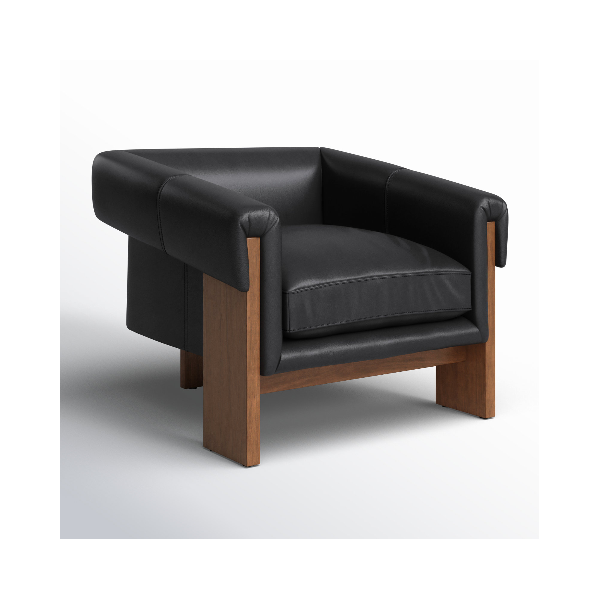 Leather Armchair, Harrison Black Leather