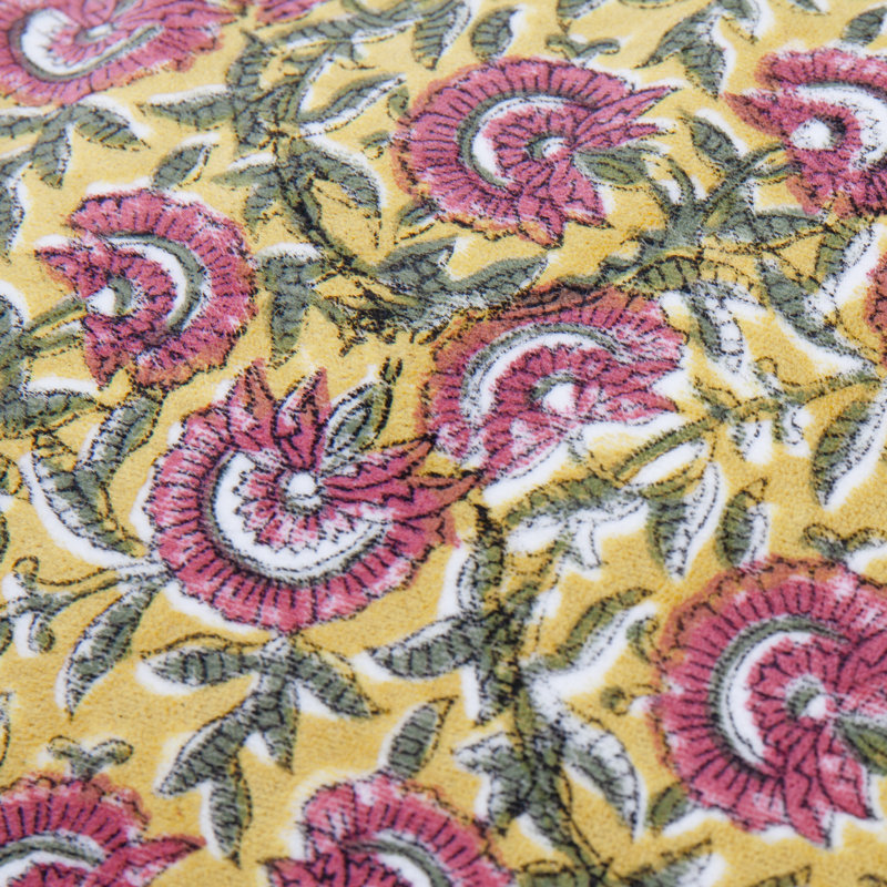 Chedworth Floral Square Throw Cushion, Gold/Pink