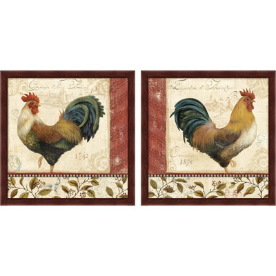 " Majestic Rooster I & II " by Daphne Brissonnet 2 - Pieces