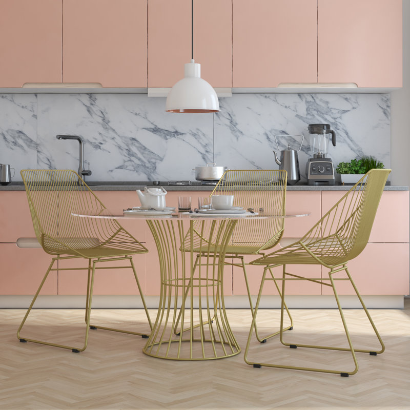 46cm H Slat Back Side Chair, Gold