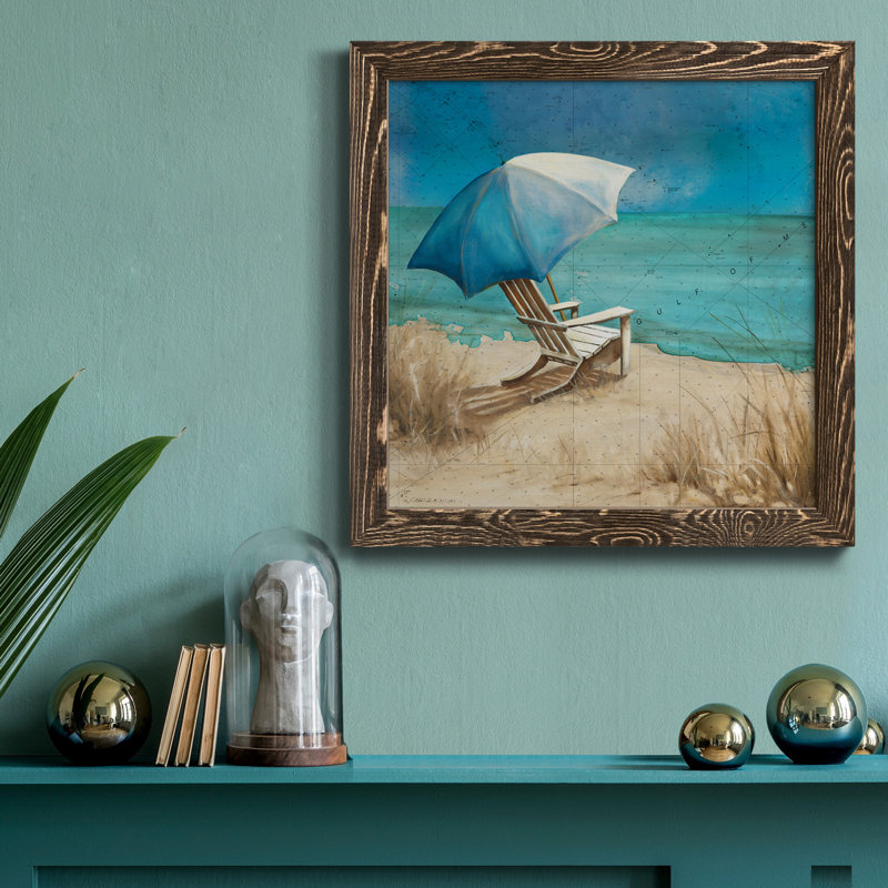 Weather I - Peinture sur toile encadrée, H 20 po x l 20 po x P 1,5 po, Encadré de bois de noyer