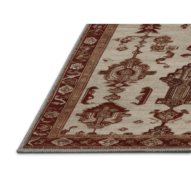 Tapis gris art déco lavable à la machine, Rond 4 pi