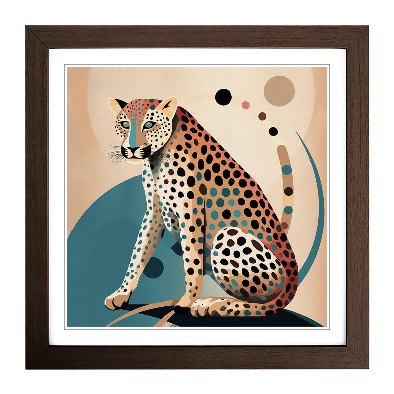 Leopard Bauhaus - Framed Print, Walnut