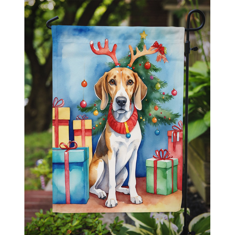 Drapeau de Noël renne de jardin, Foxhound américain