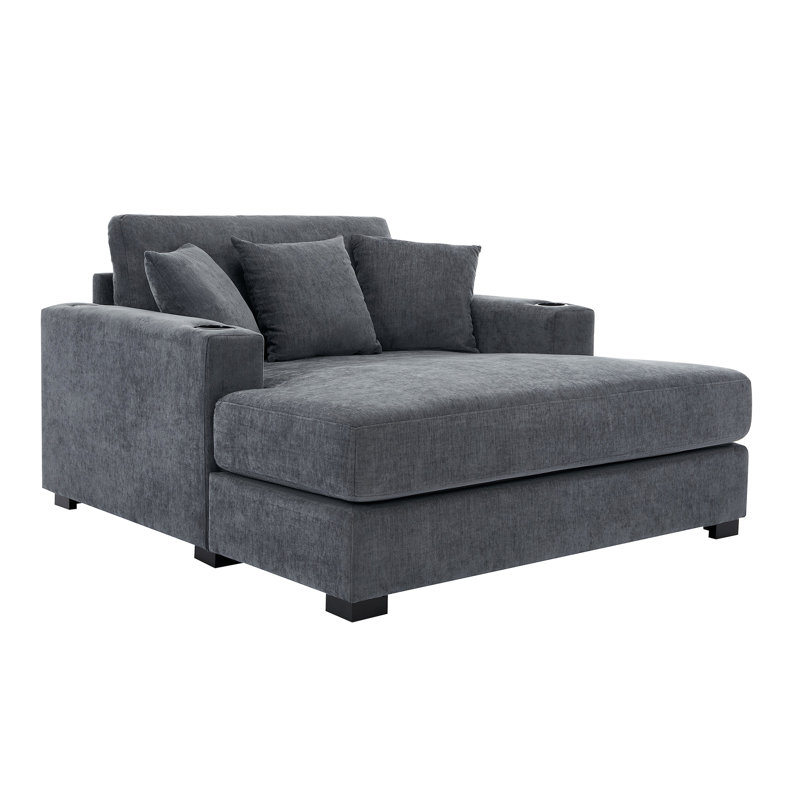 Comfortable Modern Sofa Couch With Multiple Practical Features, Blue-Grey