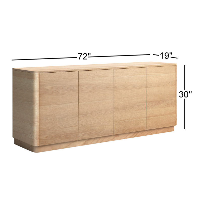 Mille 72'' Solid Wood Sideboard, Oak