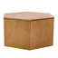 Bureau hexagonal en bois, couleur de bois naturel, table basse simple avec surface de travail fonctionnelle, bois massif, apporte un charme rustique à la maison