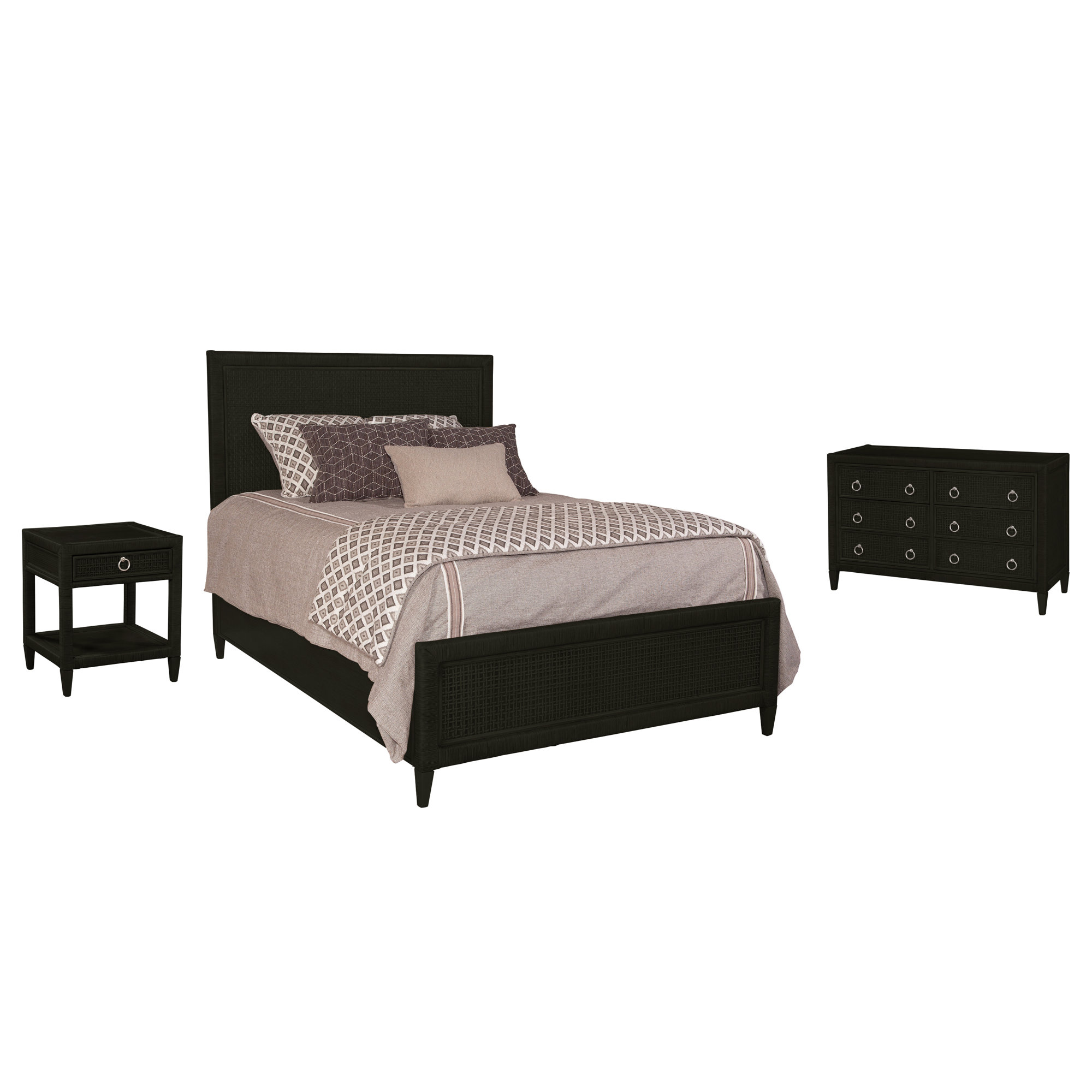 Monterey Bedroom Set, Java, 5 Pcs. Bed, Nightstand, 2 Dressers, Mirror, King
