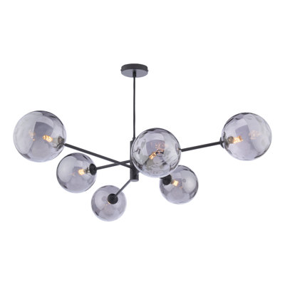 Vignette 6LT PENDANT POL CHR CW GLS 10CM