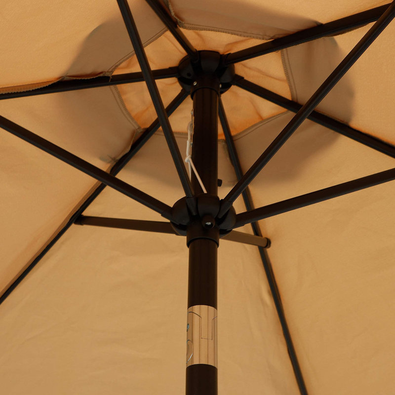 Parasol de marché avec manivelle Sujal Market, Tanné
